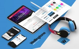 Wellingtone website - tablet, mobile devices and headphones