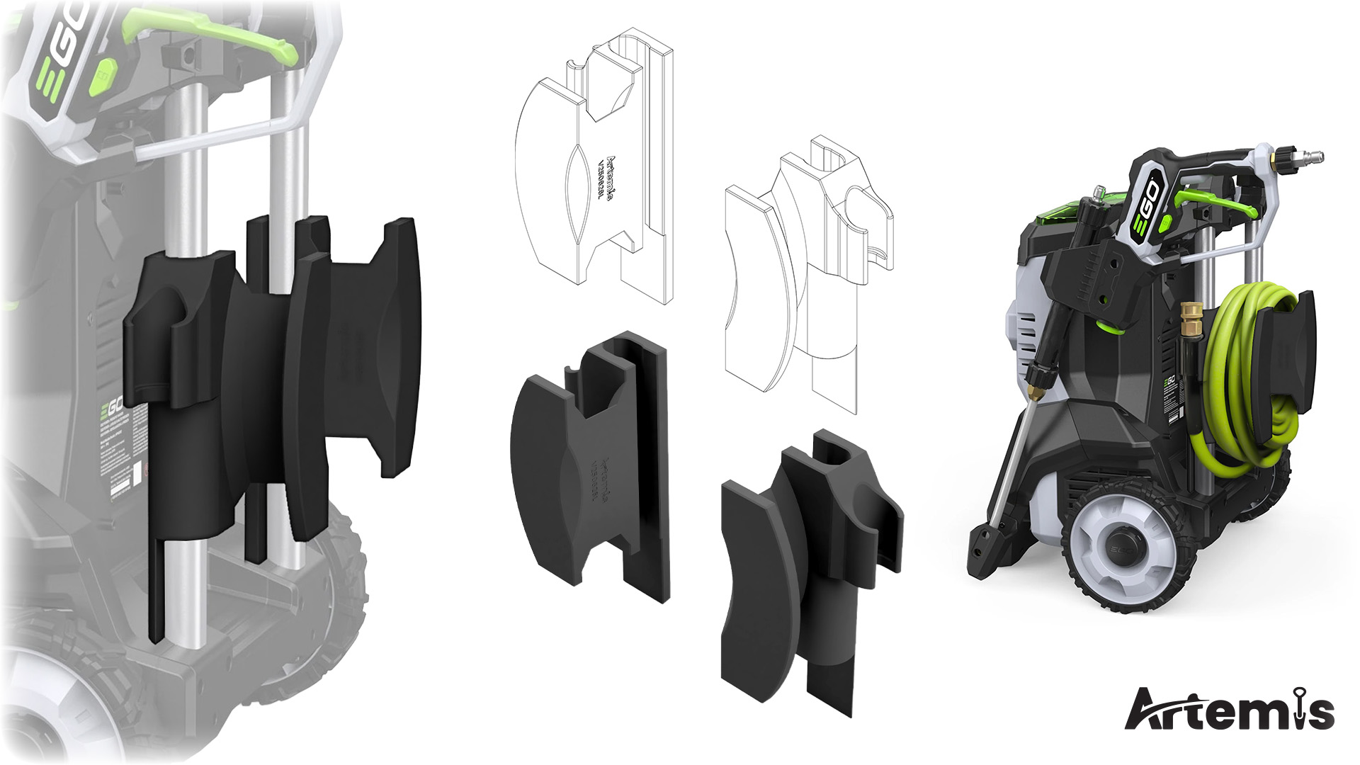 EGO Pressure Washer Hose Storage Bracket design
